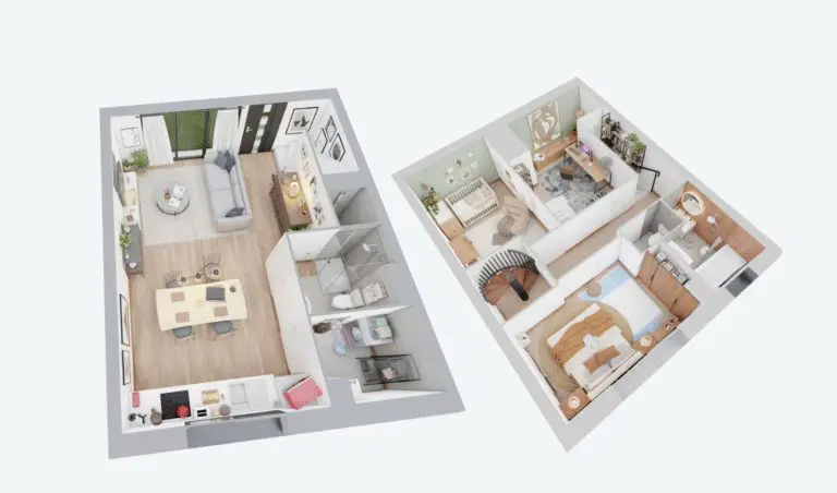 Plan 2D d’une maison neuve avec étage et espaces de vie à Pont-l’Évêque, programme le Hamo.